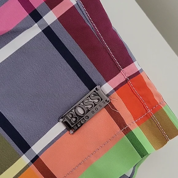 Hugo Boss Men's Ribbonfish Plaid Swim Shorts - Picture 6 of 8